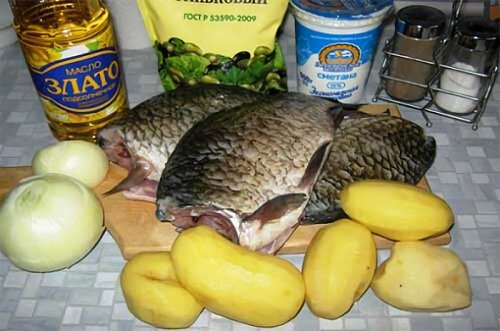 караси с картофелем
